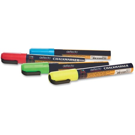 Deflecto Wet Erase Markers, f/Sign, 4/PK, Assorted 24PK DEFSMA510V4